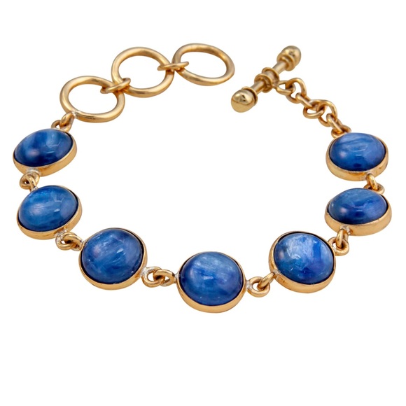 Charles Albert Gold-Tone Bracelet with Blue Cabochons - Picture 3 of 3
